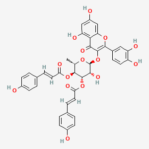 Chemical structure of 3'',4''-Di-O-p-coumaroylquercitrin