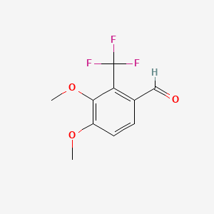 Chemical structure of 3,4-Dimethoxy-2-(trifluoromethyl)benzaldehyde