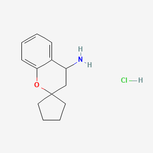 Chemical structure of 3,4-dihydrospiro[chromene-2,1'-cyclopentan]-4-amine hydrochloride