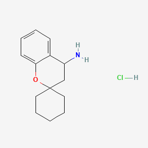Chemical structure of 3,4-dihydrospiro[chromene-2,1'-cyclohexan]-4-amine hydrochloride