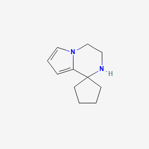Chemical structure of 3',4'-dihydro-2'H-spiro[cyclopentane-1,1'-pyrrolo[1,2-a]pyrazine]