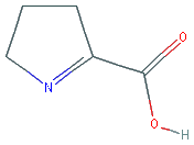 Chemical structure of 1-Pyrroline-2-carboxylic acid