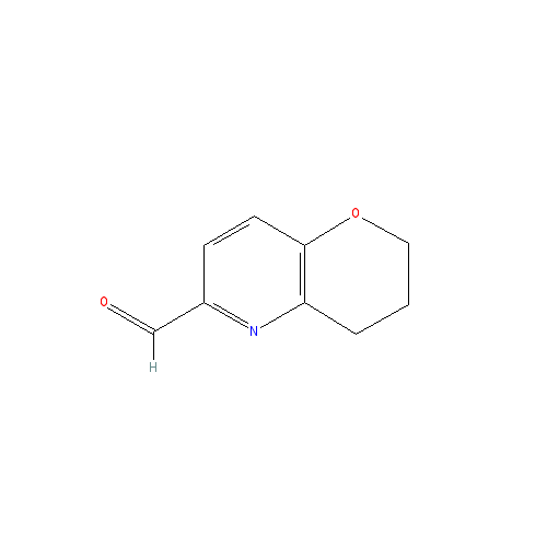 Chemical structure of 3,4-Dihydro-2H-pyrano[2,3-c]pyridine-6-carbaldehyde