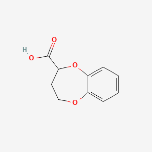 Chemical structure of 3,4-Dihydro-2H-1,5-benzodioxepine-2-carboxylic acid