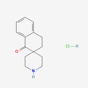 Chemical structure of 3,4-DIHYDRO-1H-SPIRO[NAPHTHALENE-2,4'-PIPERIDIN]-1-ONE HCL