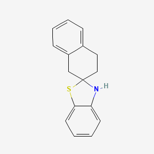 Chemical structure of 3',4'-Dihydro-1'H,3H-spiro[1,3-benzothiazole-2,2'-naphthalene]