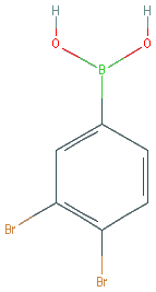 Chemical structure of 3,4-Dibromophenylboronic acid