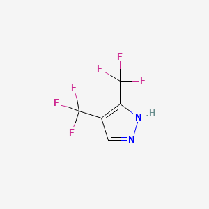 Chemical structure of 3,4-Bis(trifluoromethyl)-1H-pyrazole