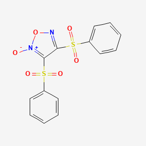 Chemical structure of 3,4-Bis(phenylsulfonyl)-1,2,5-oxadiazole 2-Oxide