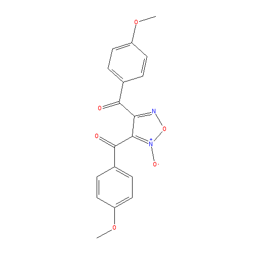 Chemical structure of Furazan, di-p-anisoyl-, 2-oxide