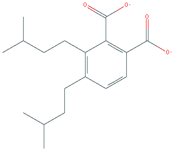 Chemical structure of 3,4-Bis(3-methylbutyl)phthalate