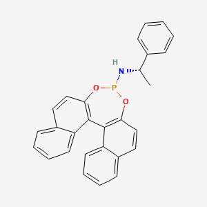 Chemical structure of 3,4-a']dinaphthalen-4-yl)[(1S)-1-phenylethyl]-aMine