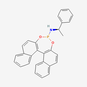 Chemical structure of 3,4-a']dinaphthalen-4-yl)[(1R)-1-phenylethyl]-aMine