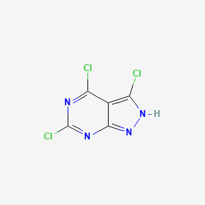 Chemical structure of 3,4,6-Trichloro-1H-pyrazolo[3,4-d]pyrimidine