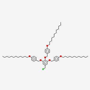 Chemical structure of 3,4,5-tris[(4-dodecyloxy)benzyloxy] benzyl chloride