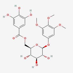 Chemical structure of 3,4,5-Trimethoxyphenyl-(6'-O-galloyl)-O-β-D-glucopyranoside