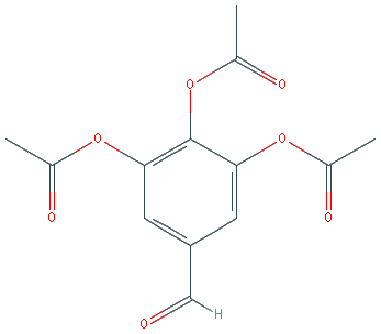 Chemical structure of 3,4,5-Triacetoxybenzaldehyde