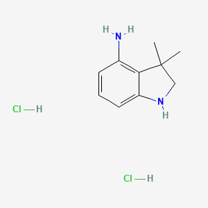 Chemical structure of 3,3-Dimethylindolin-4-amine dihydrochloride