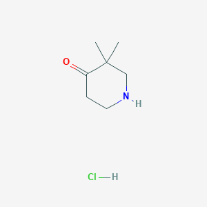 Chemical structure of 3,3-Dimethyl-4-piperidone Hydrochloride