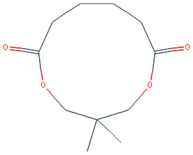 Chemical structure of 3,3-dimethyl-1,5-dioxacycloundecane-6,11-dione