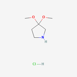Chemical structure of 3,3-Dimethoxypyrrolidine hydrochloride
