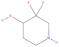 Chemical structure of 3,3-Difluoropiperidin-4-ol hydrochloride