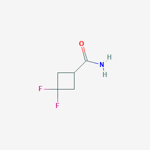 Chemical structure of 3,3-Difluorocyclobutanecarboxamide