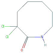 Chemical structure of 3,3-dichloroazocan-2-one