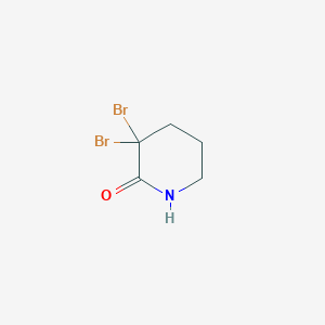 Chemical structure of 3,3-Dibromopiperidin-2-one