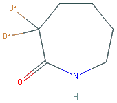 Chemical structure of 3,3-Dibromoazepan-2-one