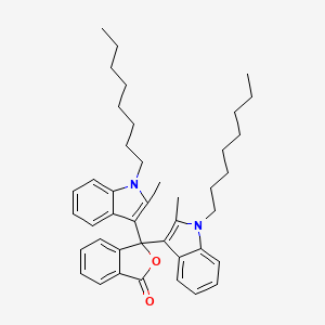 Chemical structure of 3,3-Bis(2-methyl-1-octyl-1H-indol-3-yl)isobenzofuran-1(3H)-one