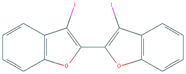 Chemical structure of 3,3′-diiodo-2,2′-bibenzofuran