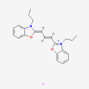 Chemical structure of 3,3’-Dipropyloxacarbocyanine Iodide