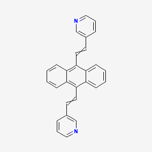 Chemical structure of 3,3'-[9,10-Anthracenediyldi-(1E)-2,1-ethenediyl]bis[pyridine]