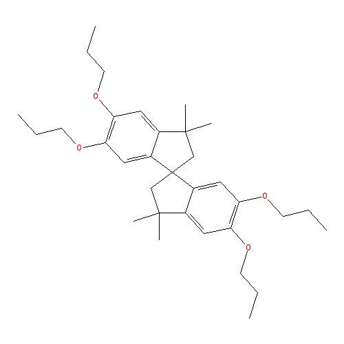 Chemical structure of 3,3,3',3'-Tetramethyl-5,5',6,6'-tetrapropoxy-1,1'-spirobiindane