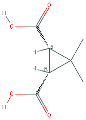 Chemical structure of 3,3-Dimethyl-1,2-cyclopropanedicarboxylic acid