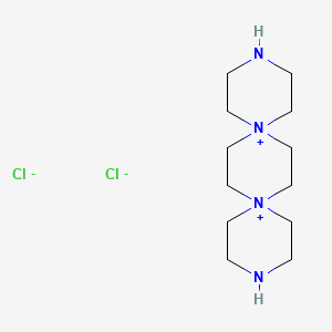 Chemical structure of 3,12-diaza-6,9-diazoniadispiro[5.2.5.2]hexadecane dichloride