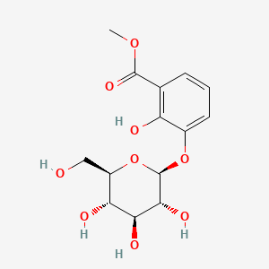 Chemical structure of 3-(β-D-Glucopyranosyloxy)-2-hydroxybenzoic acid methyl ester