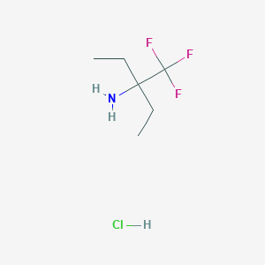 Chemical structure of 3-(Trifluoromethyl)pentan-3-amine hydrochloride