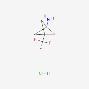 Chemical structure of 3-(Trifluoromethyl)Bicyclo[1.1.1]Pentan-1-Amine Hydrochloride