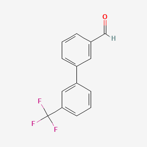 Chemical structure of 3-(Trifluoromethyl)-[1,1-biphenyl]-3-carbaldehyde