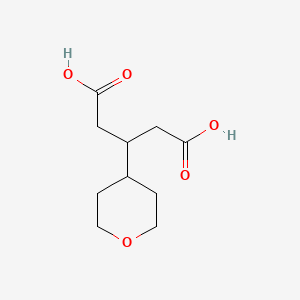 Chemical structure of 3-(Oxan-4-yl)pentanedioic acid