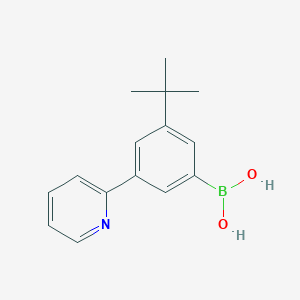 Chemical structure of 3-(tert-Butyl)-5-(pyridin-2-yl)phenylboronic acid