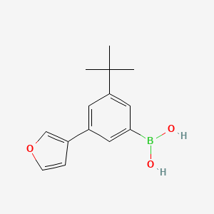 Chemical structure of 3-(tert-Butyl)-5-(3-furyl)phenylboronic acid