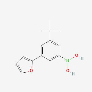 Chemical structure of 3-(tert-Butyl)-5-(2-furyl)phenylboronic acid