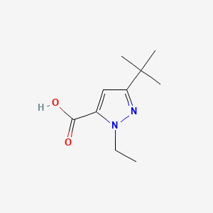 Chemical structure of 3-(tert-Butyl)-1-ethyl-1H-pyrazole-5-carboxylic acid