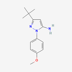 Chemical structure of 3-(tert-Butyl)-1-(4-methoxyphenyl)-1H-pyrazol-5-amine