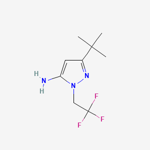 Chemical structure of 3-tert-Butyl-1-(2,2,2-trifluoroethyl)-1H-pyrazol-5-amine