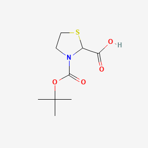 Chemical structure of 3-(tert-Butoxycarbonyl)thiazolidine-2-carboxylic acid