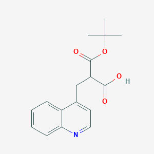 Chemical structure of 3-(tert-Butoxy)-3-oxo-2-(quinolin-4-ylmethyl)propanoic acid